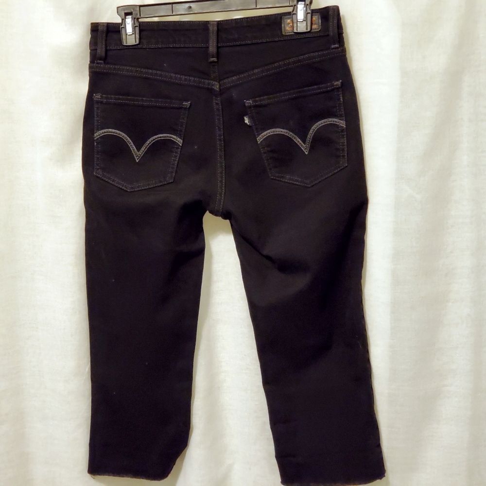 Levi's Black Mid Rise Skinny Cropped Jeans, Size 8